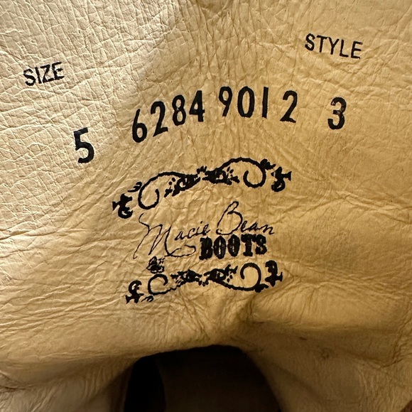 Macie Bean floral brown cowboy boots square toe rose garden leather pink blue - Picture 10 of 11